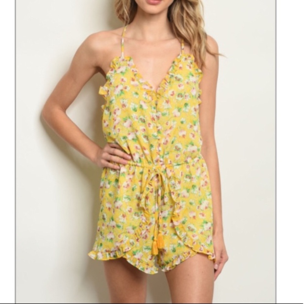 🆕 Marigold Ruffle Floral Romper